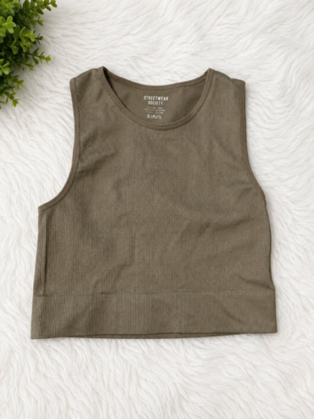 🤎 Streetwear Society Ribbed Crop Tank – Women’s Small 🤎